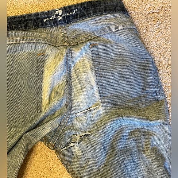 7 for All Mankind Distressed Jeans with Holes - Picture 5 of 9
